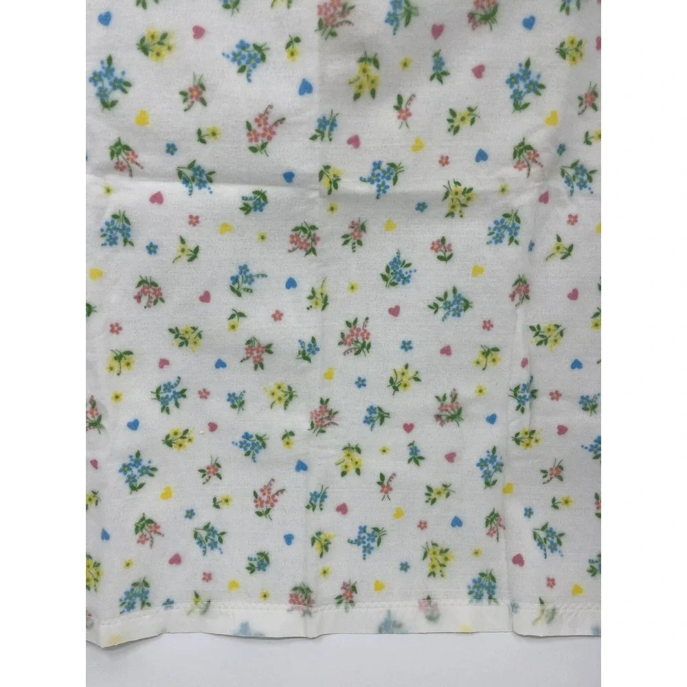 Vintage Chatham Baby Blanket Satin Trim Fleece Hearts Flowers Floral 40 x 44